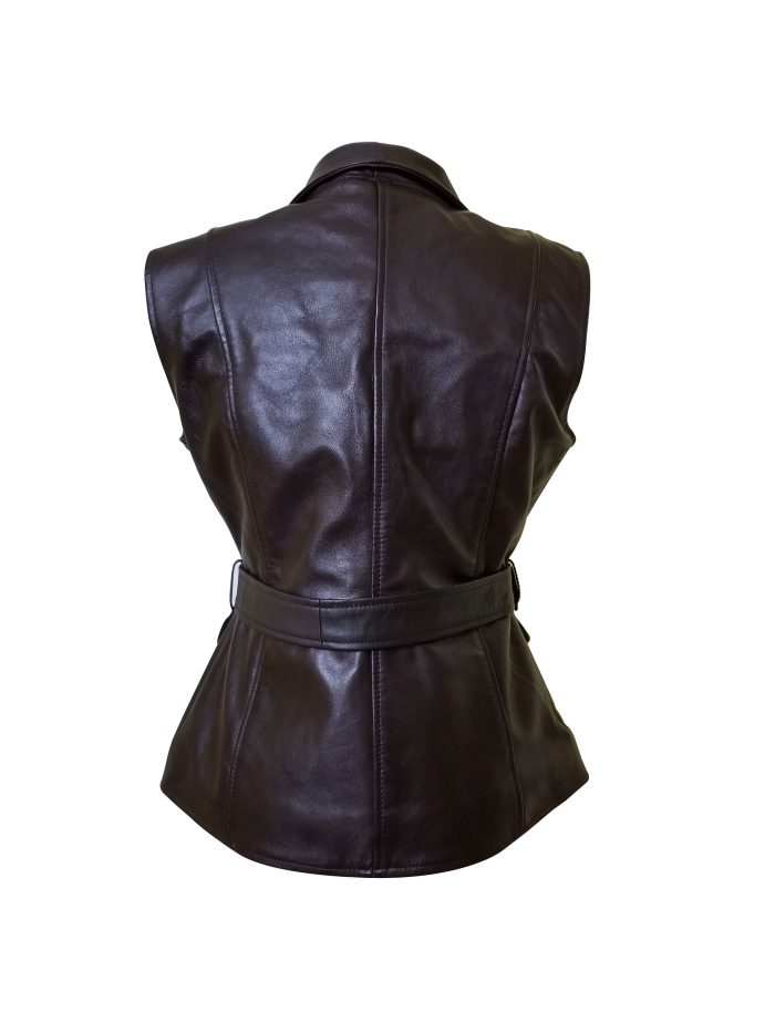 Teejays stylish leather vest with waist belt - Image 3