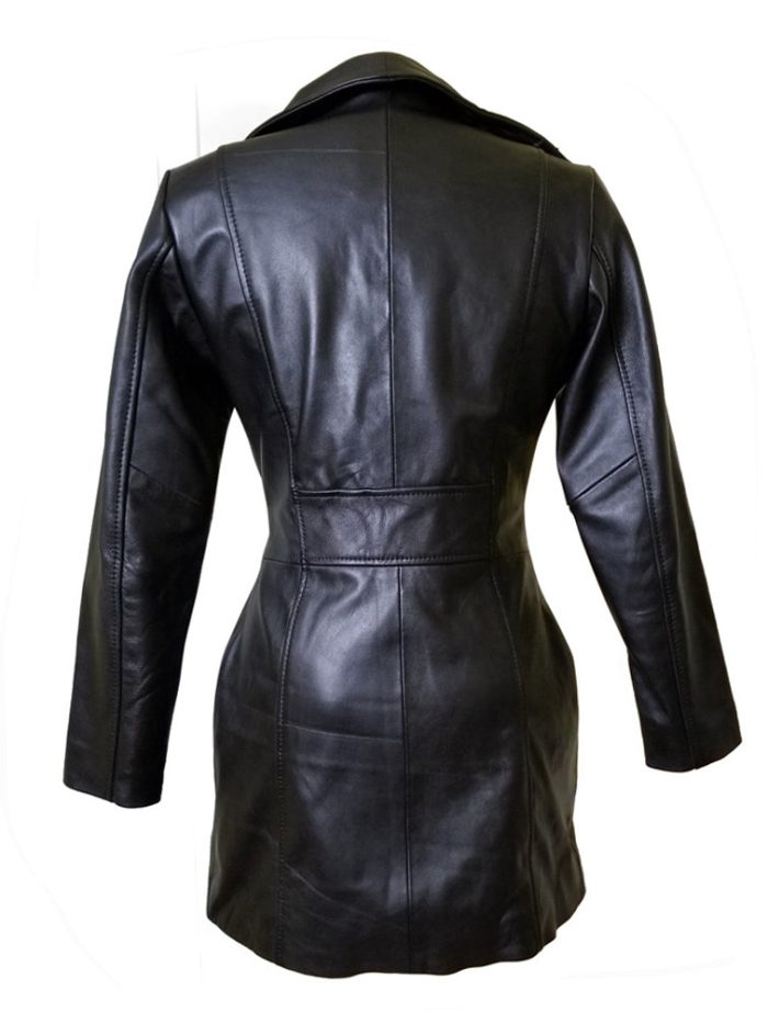 Nelly’s women’s long coat with wind flaps - Image 2
