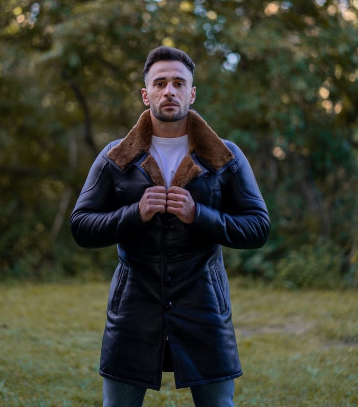 Real Shearling Coat inspired by Ryan Gosling’s Blade Runner 2049 Trench Coat - Image 3