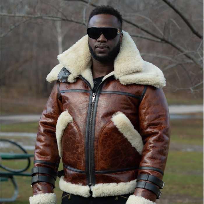 Terry Gretzky Vintage Oxblood bomber jacket with double collar - Image 2