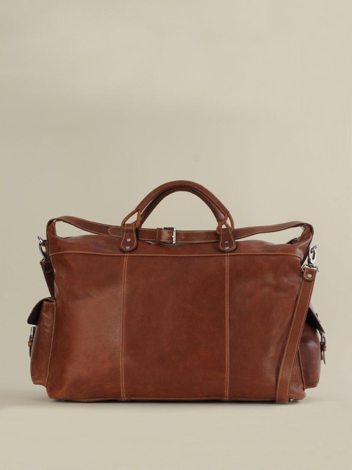 Minneapolis brown leather duffel bag for men