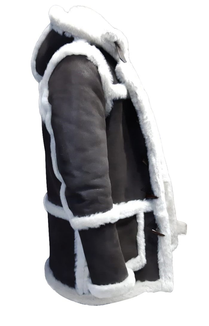 Rayyan’s 3/4 length Rancher hooded shearling coat - Image 3