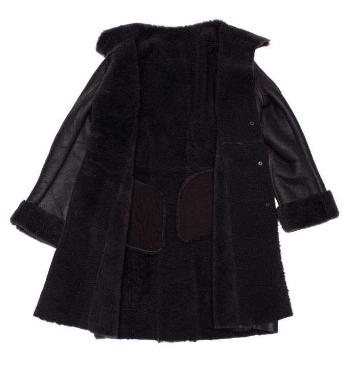 Shaunna’s Buttoned 3/4 Length Shearling Coat - Image 4