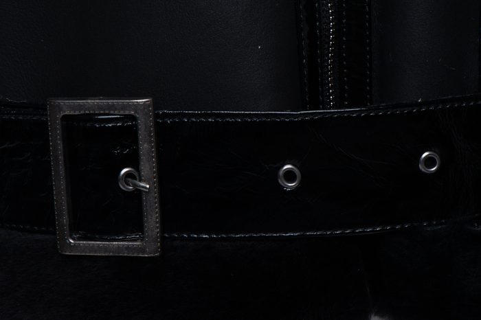 Tasha’s Black Sheepskin Shearling B-3 Bomber Style Jacket - Image 8