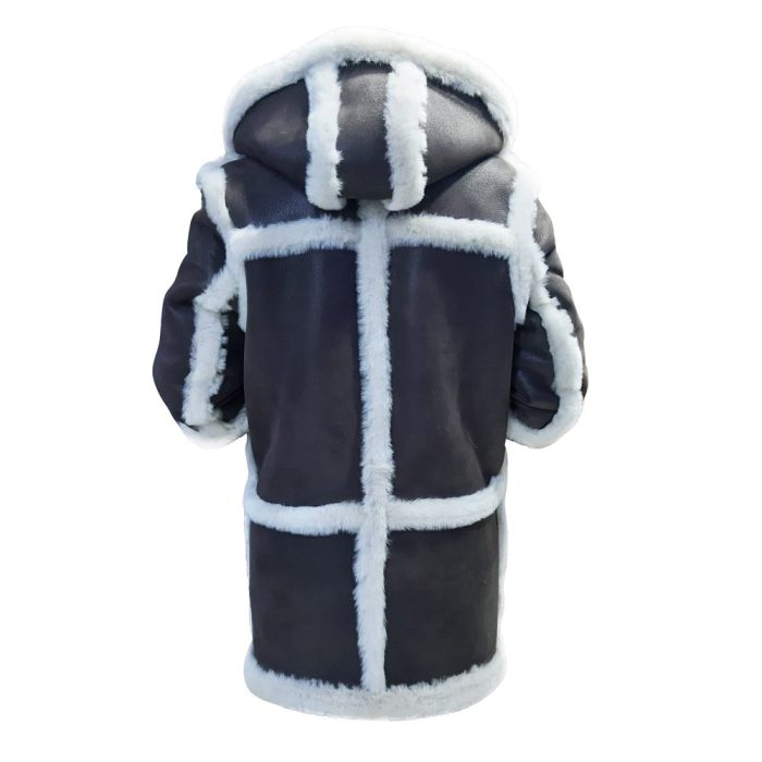 Rayyan’s 3/4 length Rancher hooded shearling coat - Image 2