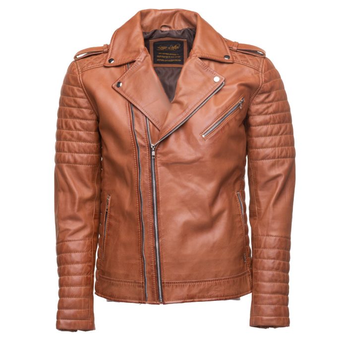 TanQuiltedBikerleatherjacket-1