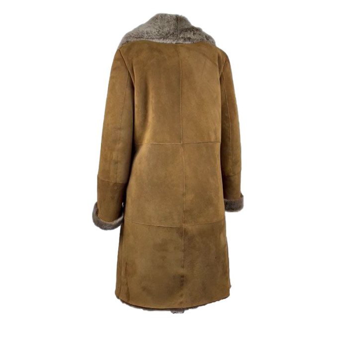 Sabina Tobacco Long Shearling Coat - Image 5