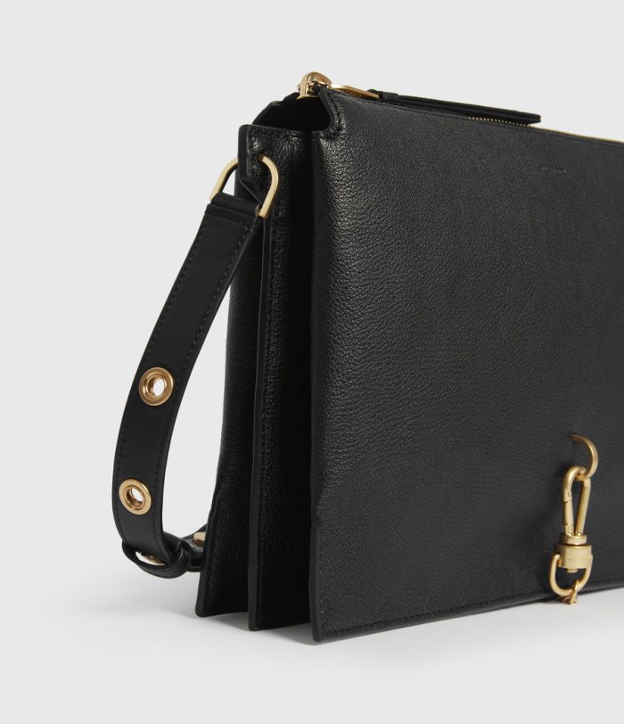 Sheringham black leather shoulder bag for women - Image 2