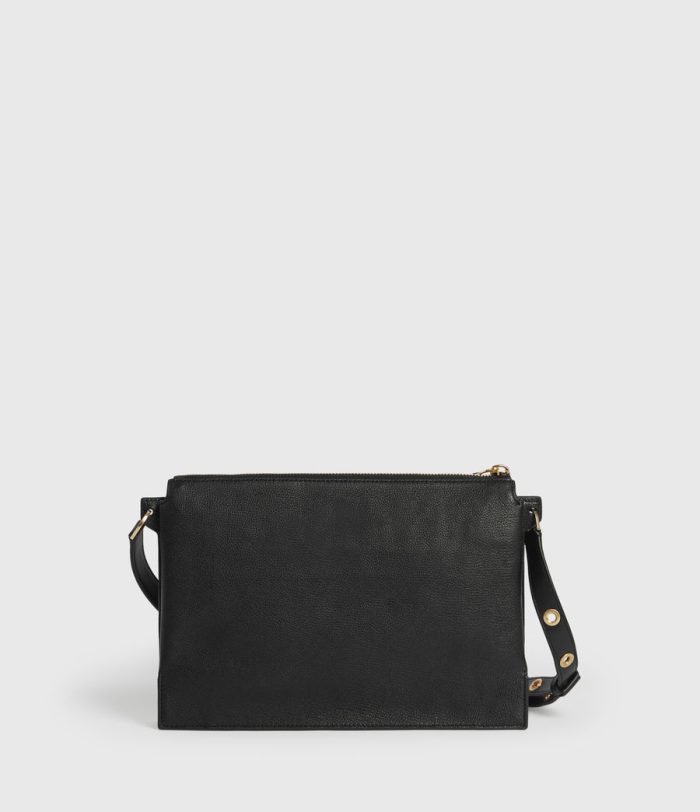 Sheringham black leather shoulder bag for women - Image 3