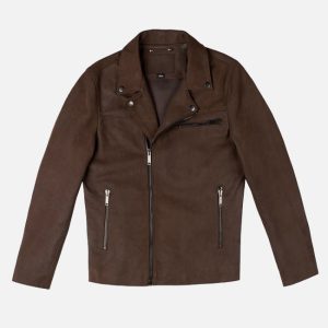 men's tobacco color motorcycle leather jacket