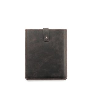 tobocco leather ipad sleeve vertical with strap