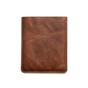 whiskey leather ipad sleeve vertical