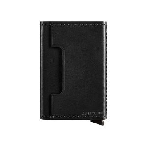 rfid black leather card holder