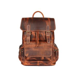 vintage leather backpack