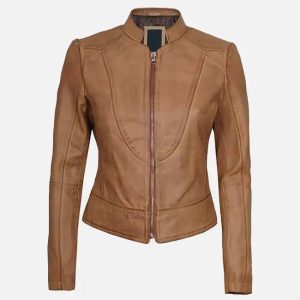ricki in gigli brown leather jacket