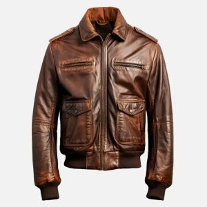 men's 90's vintage bomber leather jacket