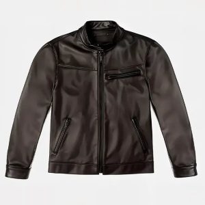 men's vintage brown biker jacket