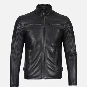 men’s sprint black leather jacket