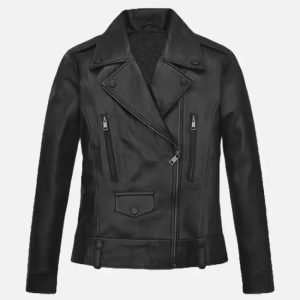 women’s classic black biker leather jackets